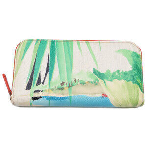 ETRO Tropical Design Round Zip Long Wallet (with coin purse) Multicolor Women's